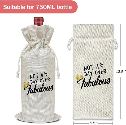 Birthday Wine Bag, Funny Wine Gifts for Women Men, Birthday Gifts for Mom Wife Friend, Party Favor Wine Champagne Gift Bag With Drawstring -01