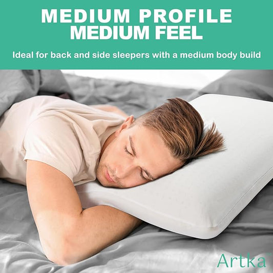 Latex Pillow, 100% Talalay Natural Latex Pillow, Soft Sleeping Bed Pillows with Cotton Cover, Queen Size, Perfect for Side/Back Pain, Stomach, Neck, Stress Relief
