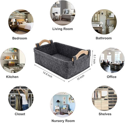 Small Baskets Small Storage Baskets Bin Narrow Storage Basket for Towels Dog Cat Toys Clothes Blankets Office Supplies Dippers Baby Toys Storage Basket Light Gray