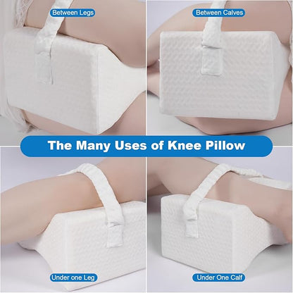 Knee Pillow，Knee Pillow for Side Sleepers，Leg Pillow，Side Sleeper Leg Pillow, Memory Foam Knee Pillow, Suitable for Leg, Back, Knee Pain, Improve Sleep Quality