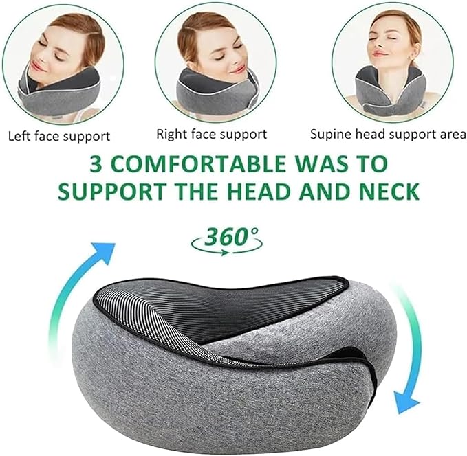 Travel Pillows for Airplanes,2024 New Travel Pillow,Travel Neck Pillow Neck Pillow Airplane Memory Foam Travel Pillow Neck Pillow for Traveling Suitable for Airplanes,Offices and Cars（Dark Blue）