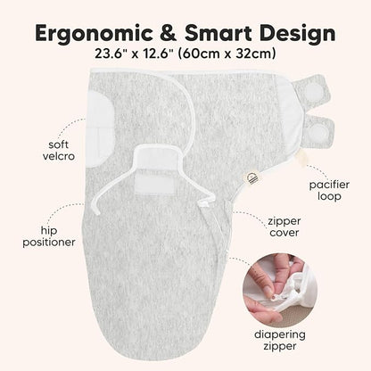 Baby Swaddle Sleep Sacks with Zipper - 3-Pack Newborn Swaddle Sack, Baby Swaddles Sleep Sack 3-6 Months, Wearable Blanket Baby, Baby Swaddle Blanket Wrap, Swaddle Sack,Easy Change Swaddle(Aspire, L)