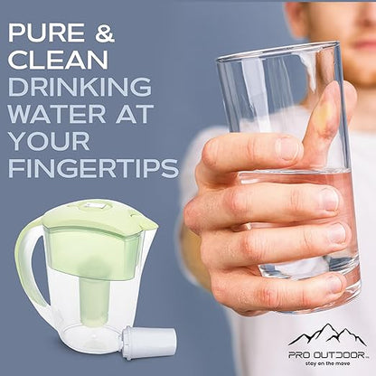 Purified Clean Crystal-Clear Water Filter Pitcher: Experience Enhanced Extraordinary Refreshing Hydration, Enjoying Convenience, Efficient and Quality You Deserve (Green - 2.4 LTS)