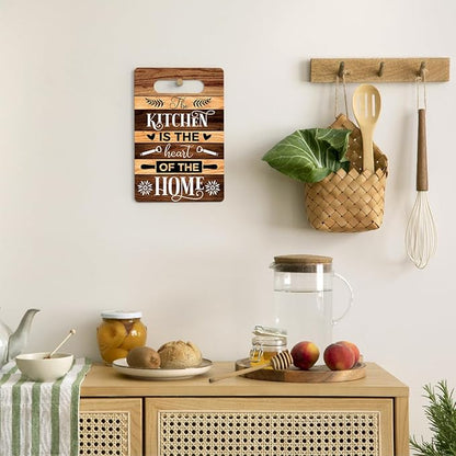 Farmhouse Kitchen Decor, Kitchen Signs Wall Decor, Wall Decor for Kitchen, Kitchen Door Wall Hanging Decor, The Kitchen Is The Heart of The Home Sign, Kitchen Gifts for Women 8 x 12 Inch