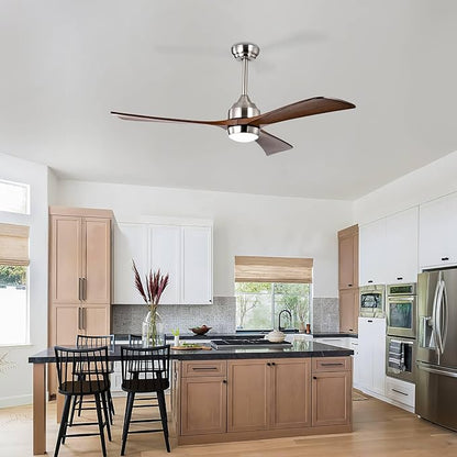 NicBex Ceiling Fan 52 Inch Ceiling Fan with Lights Ceiling Fans with 3 Blades and Remote Control Reversible Ceiling Fan with 6 Wind Speed Levels for Bedroom, Living Room, Brown