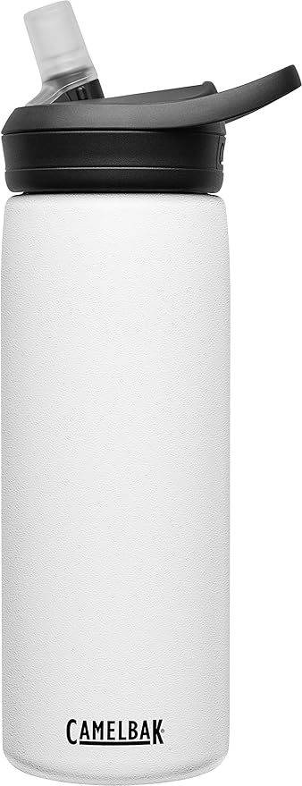 CamelBak eddy+ Water Bottle with Straw 20oz - Insulated Stainless Steel, White