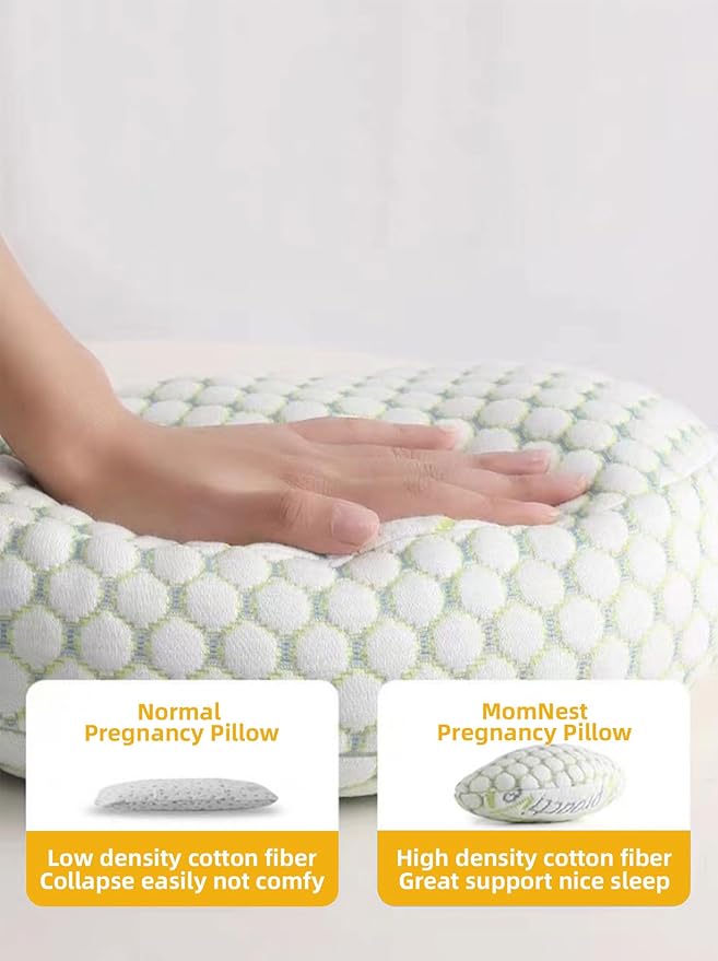 Pregnancy Pillows for Sleeping, Soft Pregnancy Pillow Side Sleeper with Detachable and Adjustable Pillow Cover, Maternity Body Pillow for Pregnancy Belly/Back Support