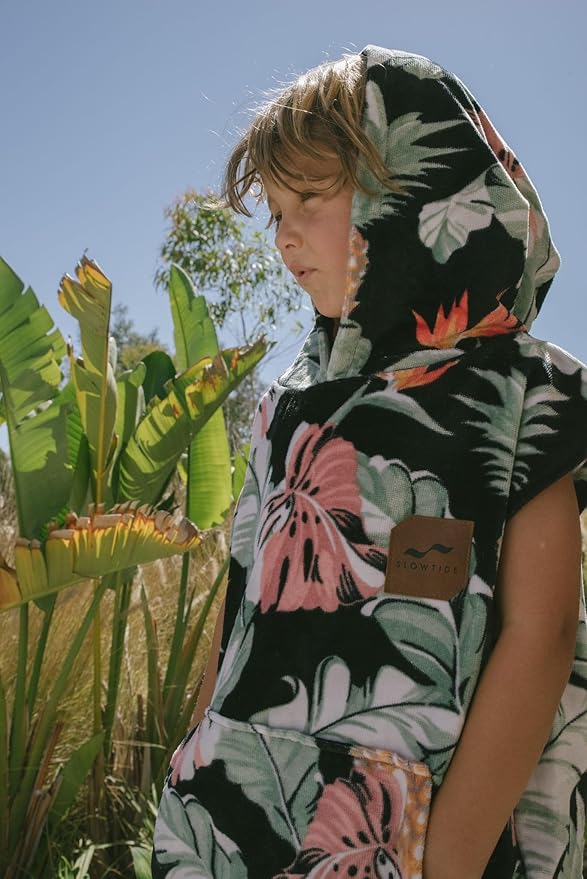 Slowtide Makai Kids Changing Poncho | Ultra Soft & Absorbent | Internal Access Dual Pockets