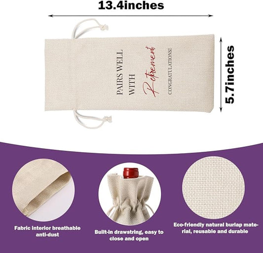 Retirement Wine Bag Retirement Gifts for Women Men Farewell Gifts for Coworkers Pairs Well With Retirement Wine Bag Going Away Gifts for Friends
