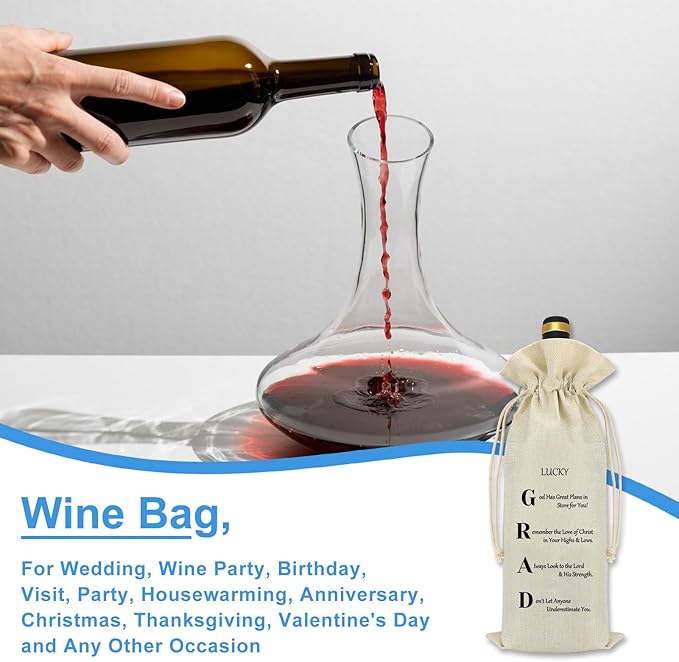2024 Graduation Gifts Inspirational Graduation Gifts for Her Him Wine Bag Class of 2024 Graduation Gifts for Women Men Religious Graduation Gift for Senior Students Nurse Masters Degree School Student