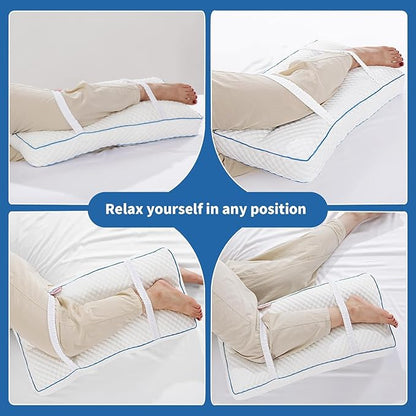 HOMBYS Cooling Knee Pillow for Side Sleepers with Straps-4 in Thick Leg Pillow for Spine Alignment, Lower Back Pain Relief - Pillow Between Legs Supportive and Breathable