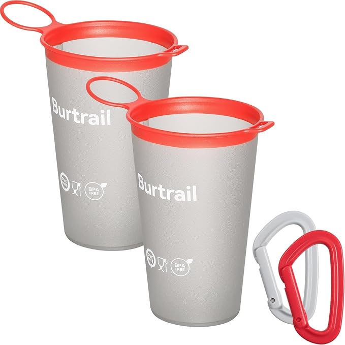 Collapsible Running Cup,Ultralight Protable Running Water Cup for Trail Running,Ultramarathon,Backpacking,Camping-BPA Free,200 ml/6.8 oz-2Pack,Gray