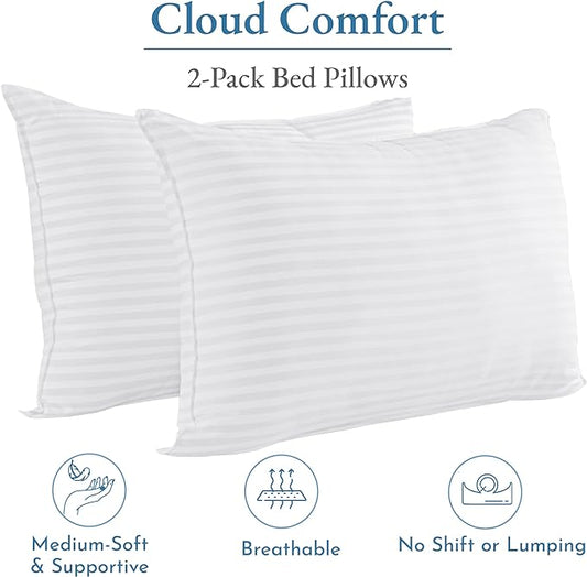 California Design Den 2-Pack Bed Pillows King Size Set of 2 for Sleeping, Cooling Luxury Hotel Pillows, for Back, Stomach or Side Sleepers