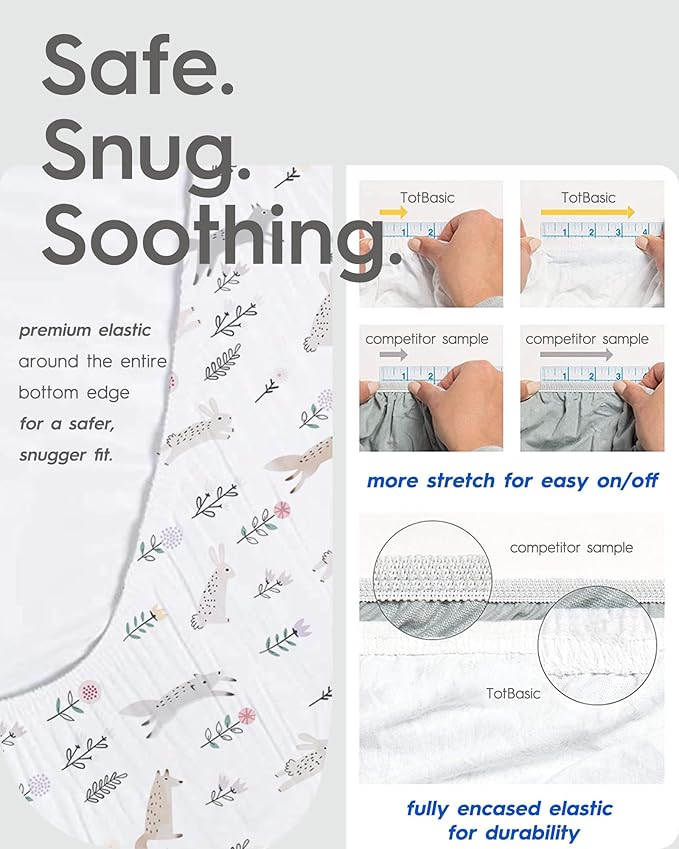Cloud-Like Soft Pack N Play Sheets - Compatible with Graco, 4moms, Dream On Me, Baby Trend and Other 27 X 39/24 X 38 Inch Playard Mattress Pad, Jersey Knit Cotton, 2 Pack (Berry & Floral)