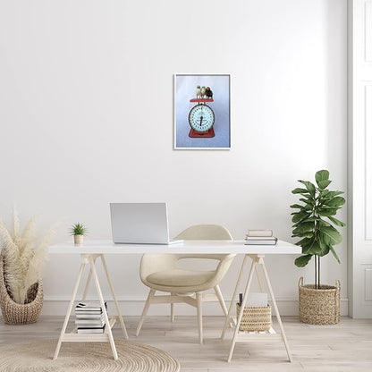 Stupell Industries Country BaBy Chick Birds on Vintage Kitchen Scale Framed Wall Art, Design By Tania Soderman
