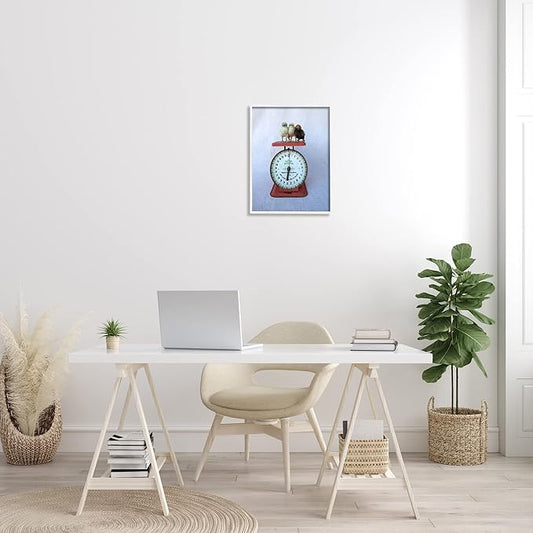 Stupell Industries Country BaBy Chick Birds on Vintage Kitchen Scale Framed Wall Art, Design By Tania Soderman