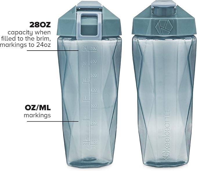 Classic 28oz Blender Shaker Bottle | Protein Shaker Bottle with Diamond Agitator | Shaker Cup with Carrying Handle and Dishwasher Safe | Light Blue - 28-Ounces