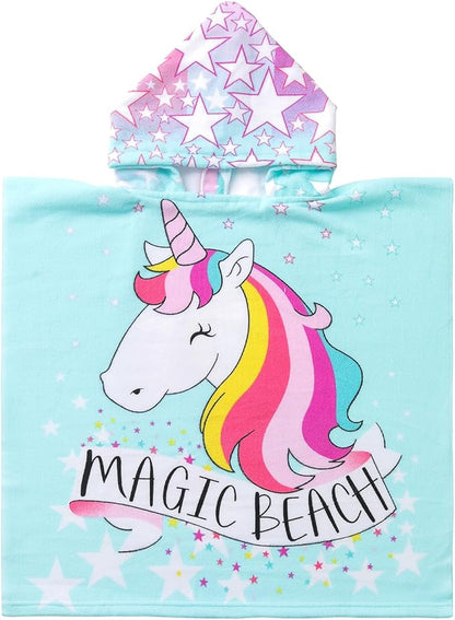 NovForth Kids Beach Towel for Boys Girls, Hooded Bath Towel Wrap, Toddler Pool Towel with Hood