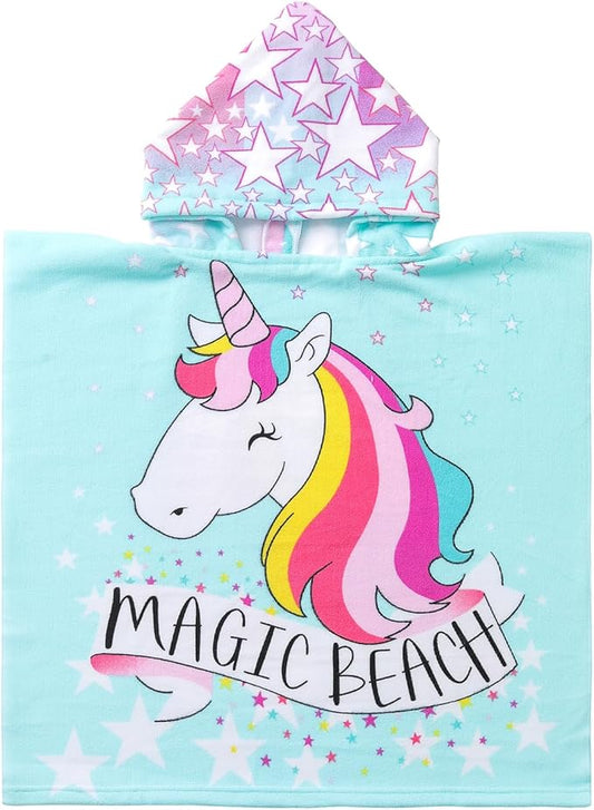 NovForth Kids Beach Towel for Boys Girls, Hooded Bath Towel Wrap, Toddler Pool Towel with Hood