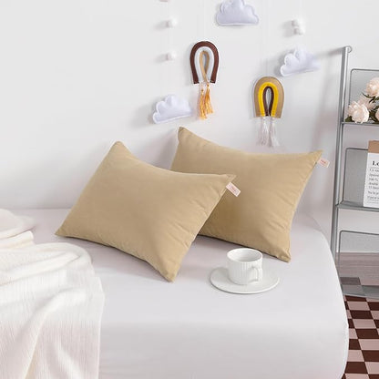 NTBAY Toddler Pillows, Down Alternative 13"x18" Pillows, Machine Washable - Soft and Breathable Travel Small Pillows for Sleeping, Ideal for Daycare, Crib, Cot, Light Taupe