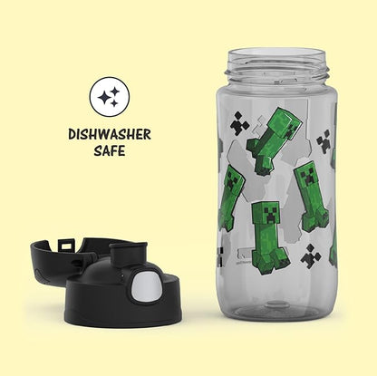 THERMOS FUNTAINER 16 Ounce Plastic Hydration Bottle with Spout, MINECRAFT