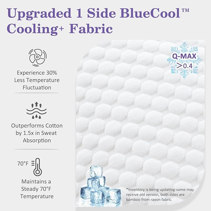HOMELAB Adjustable Shredded Memory Foam Pillow King Size, Cooling Bed Pillow for Sleeping with Removable Cover, Medium Pillow for Side Stomach & Back Sleepers, 1 Pack 20"x34"