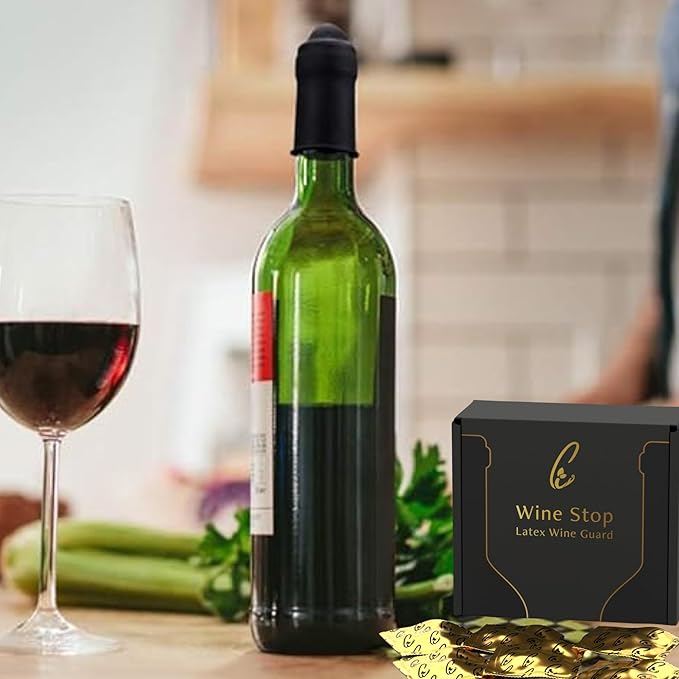 Wine Stopper, Ultimate Protection for Wine Bottles, Made of Food Grade Latex for Wine and Beverages, Unique Gift for Wine Lovers (Pack of 12)