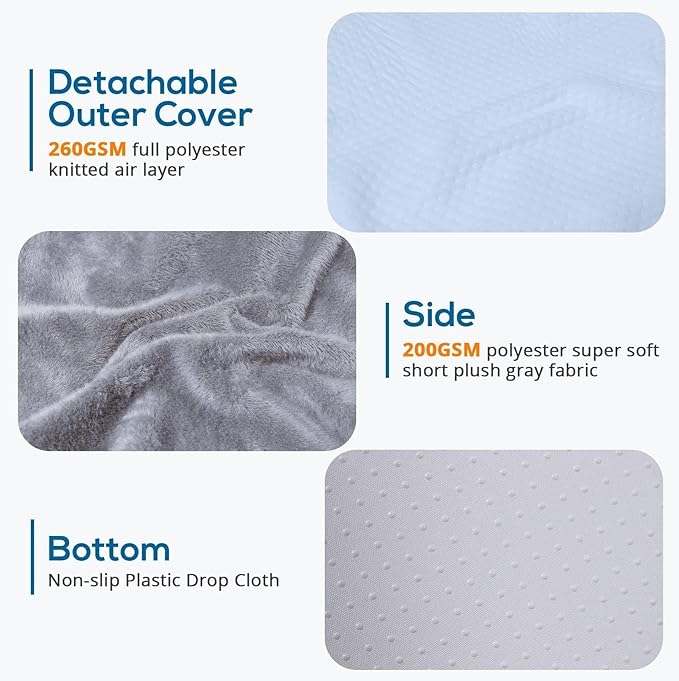 Sasttie Wedge Pillow for Sleep Apnea, 12 Inch Memory Foam Bed Wedge Pillow for Acid Reflux Relief, 30 Degree Triangle Incline Pillow Wedge for Sleeping with Removable Cover, Cool Grey