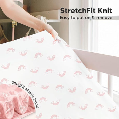 2-Pack Crib Sheets for Boys,Girls - Viscose Derived from Bamboo Fitted Crib Sheet, Organic Baby Crib Sheets, Crib Mattress Sheet,Toddler Bed Sheets,Baby Sheets for Crib Fitted Sheets(Dreamland)