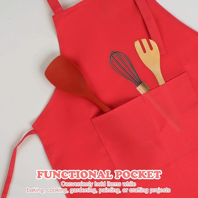 SUNLAND Kids Apron and Hat Set Children Chef Apron for Cooking Baking Painting