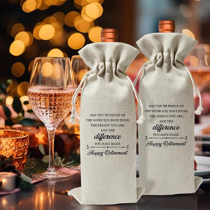 EUFJDKSL Retirement Wine Bag For Teacher Coworker Employees Friend Colleagues Nurse Doctors Boss, Goodbye Farewell Leaving Gifts For Friend, Happy Retirement Party Decorations