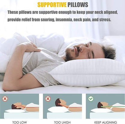 tuphen- Bed Pillows for Sleeping 2 Pack Queen Hypoallergenic, Cooling Gel Pillows Queen Size, Down Alternative Pillows Soft, Hotel Luxury Reserve Collection Pillow, White (King)