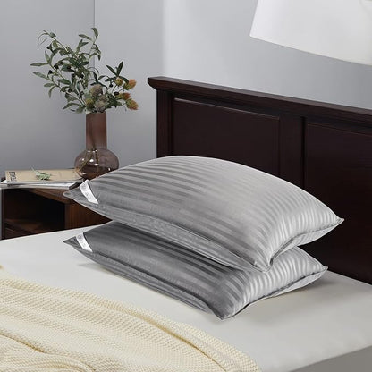 Basic Beyond King Size Pillows for Sleeping - Soft Down Alternative Pillows Luxury Hotel Collection Bed Pillows Set of 2, Grey, 20x36 Inches
