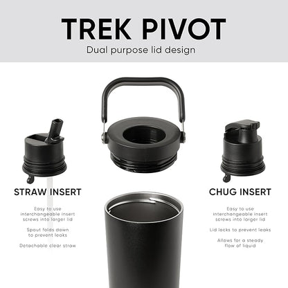 Simple Modern Trek Pivot | 30oz Flip Straw Tumbler with Handle | Water Bottle & Boot | Interchangeable Straw & Chug Lids | Insulated Stainless Steel Jug | Gym Sports Outdoors | Supersonic Blue