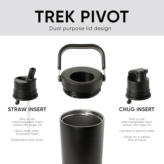 Simple Modern Trek Pivot | 30oz Flip Straw Tumbler with Handle | Water Bottle & Boot | Interchangeable Straw & Chug Lids | Insulated Stainless Steel Jug | Gym Sports Outdoors | Supersonic Blue
