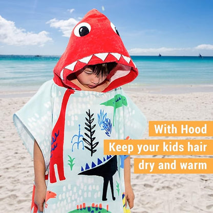 Kids Hooded Towel Bath Beach Soft Cotton Towels Girls Absorbent Pool Wrap with Hood Baby Toddler Poncho Robe(Princess,3-4Years/Height:33"-43")