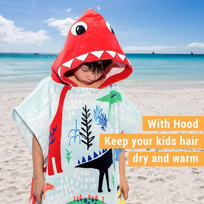 Kids Hooded Towel Bath Beach Soft Cotton Towels Girls Absorbent Pool Wrap with Hood Baby Toddler Poncho Robe (Purple Mermaid,9-12Years/Height:49"-59")