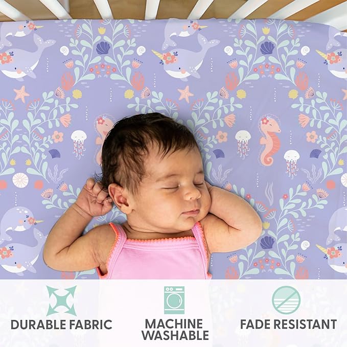 The Peanutshell Baby Girl Crib Sheets, Fitted, Soft, Breathable, Crib Bedding Set for Girls, Crib Mattress Sheet, Nautical Nursery Decor