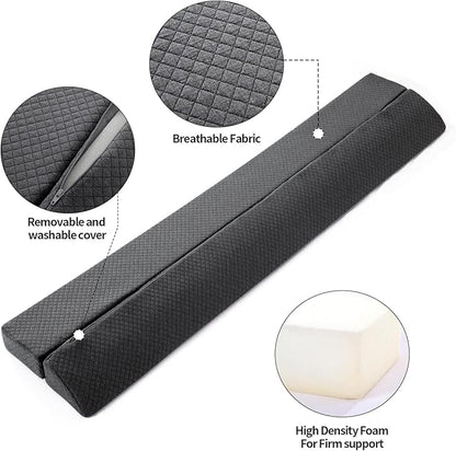 MABOZOO Pillow Wedge for Headboard Gap,Bed Gap Filler Queen Size,Foldable Bed Wedge Pillow for Headboard,Grey Bed Wedge Gap Filler,Foam Mattress Gap Filler,60"x6"x6"