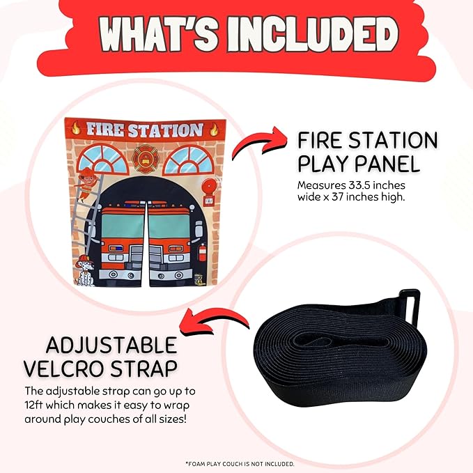 Play Panel for Childrens Foam Sofa Kids Couch (Firehouse)