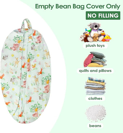 Bean Bag Chair for Kids Stuffed Animal Storage Beanbag Chairs,Toddler Toy Storage Organizer for Girls and Boys,Large 32'' Cover Only（No Filling