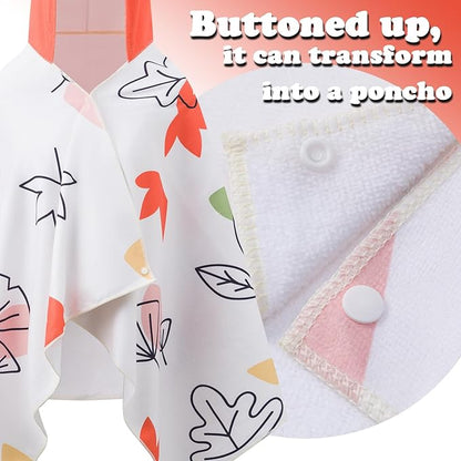 Kids Hooded Towels - Soft and Absorbent Bath, Beach, Swim Pool 30" x 60" Large Towel Cover Up for Boys and Girls Autumn Maple Leaves
