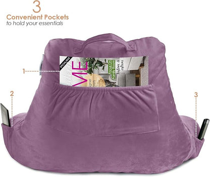 Nestl Reading Pillow for Kids, Small Bed Pillow, Back Pillow for Sitting in Bed, Memory Foam Chair Pillow, Reading & Bed Rest Pillows, Lavender Dream Back Pillow for Bed, Arm Pillow with Pockets