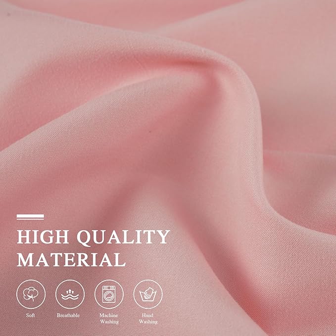 Pink Canopy Bed Curtains - 4 Corner Post Bed Curtains Twin Lightproof Drapes Bed Canopy Curtains with Tie Backs for Adults & Girls Bedroom Decoration(Pink,Twin)