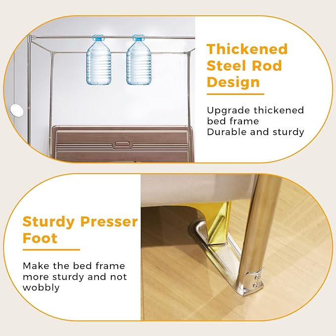 Canopy Bed Frame Post for King Size Beds,Premium Stainless Steel Bed Post Poles Thicken Bed Canopy Frame,Fit for Four-Corner Bed and Mosquito Curtains