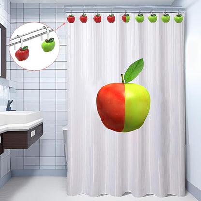 Shower Curtain Hooks, Resin Hooks, Bathroom Shower Rod Decoration Set, 12 Pieces