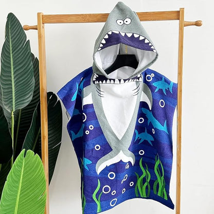 Hooded Kids Beach Towels - Soft Microfiber Poncho Towel for Ages 1 to 6, Quick Dry & Lightweight Swim Cover-ups, Ideal for Boys and Girls