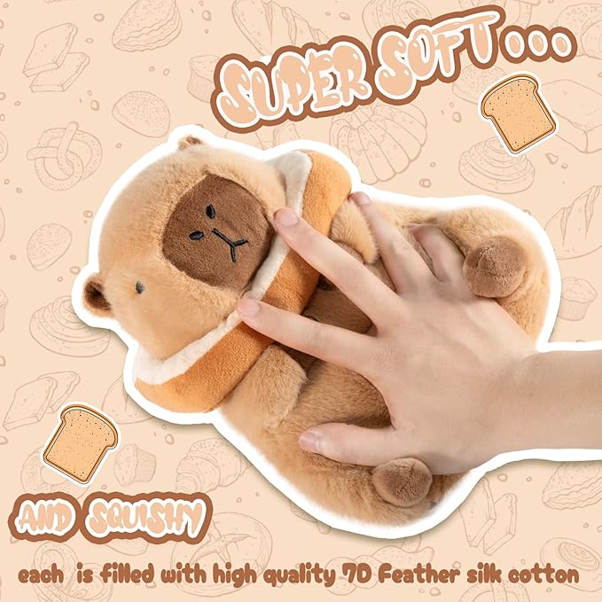 Toast Capybara Plush, Cute Capybara Plush, Toast Removable Capybara Stuffed Animal Bread Capybara Plushies Toys Gifts for Kids 11 inch