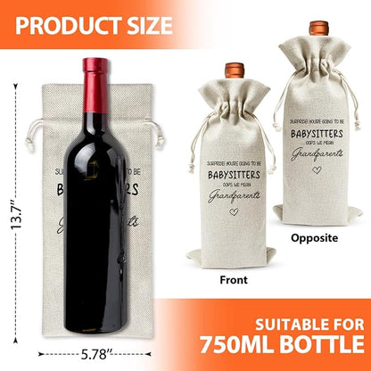 Becoming A Grandparent Gift Wine Bag, Grandparent To Be Gift, Promoted to New Grandparent Gift, Baby Announcement Gift for New Grandparent, Baby Pregnancy Reveal Gift, Baby Shower or Baby Party Favor
