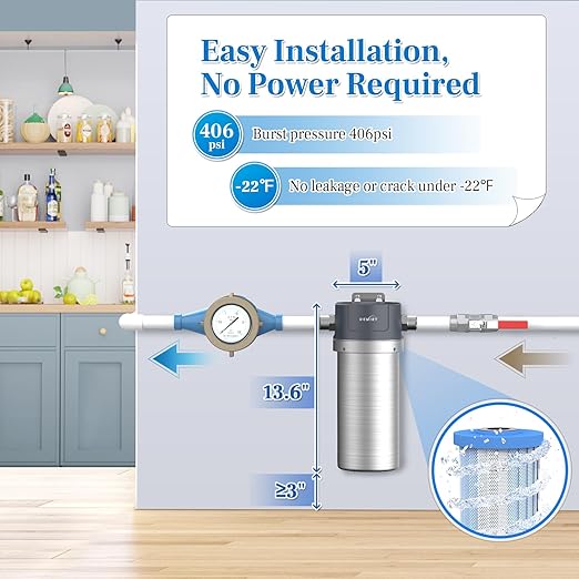 Replacement Cartridge for Whole House Water Filter OM-UF03, Lasts Up to 6 Months